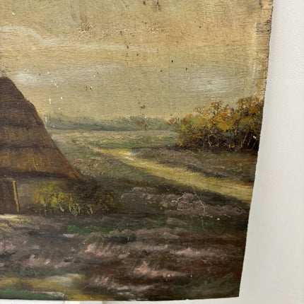 Authentic Animals Oil Painting "Thatched Cottage" Detailed Artwork Holland Art Shop