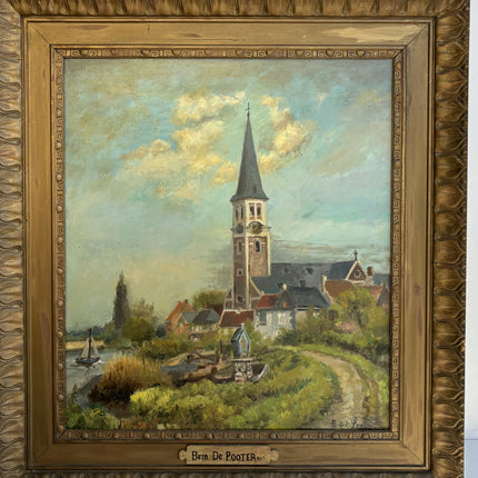 Traditional Cityscape Oil Painting "Church Tower" Detailed Large Art Holland Art Shop