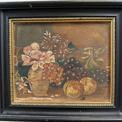 Traditional Flowery Still Life Oil Painting "Fruit Bowl" Original Small Art Holland Art Shop
