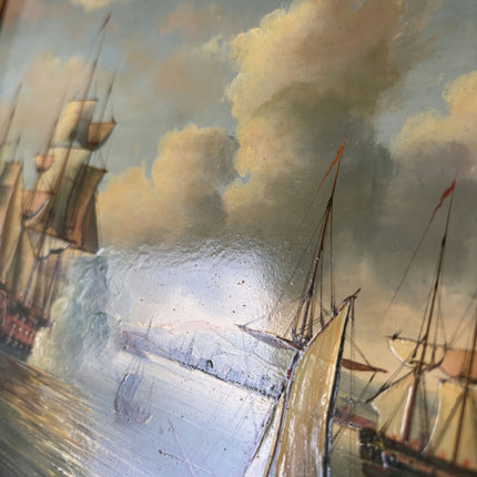 Refined Oil Painting Seascape "Sailing Ships" Striking Small Art
