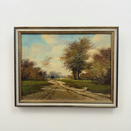 Expressive Landscape Oil Painting "Horse Cart" Refined Artwork Holland Art Shop