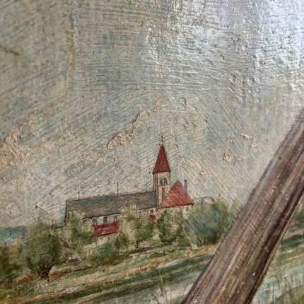 1942 Landscape Oil Painting "Leaning Tree" Art Holland Art Shop