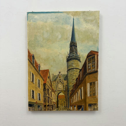 Handcrafted Cityscape Oil Painting "Church Spire" Elegant Artwork Holland Art Shop