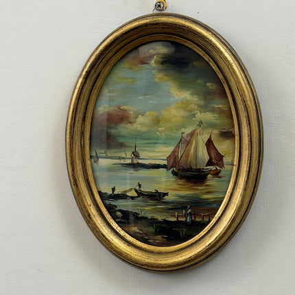 Handcrafted Oil Painting "Sailing Boat" Timeless Small Art Holland Art Shop
