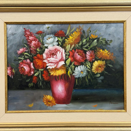 Detailed Floral Still Life Oil Painting "Flower Vase" Expressive Artwork Holland Art Shop