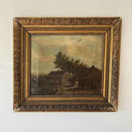 1914 Antique Landscape Oil Painting "Gilded Frame" Art Holland Art Shop