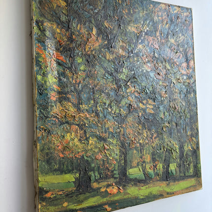 Elegant Landscape Oil Painting "Autumn Trees" Vintage Artwork Holland Art Shop