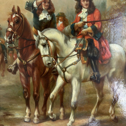 Handcrafted Figurative Oil Painting "Mounted Painting" Classic Small Art Holland Art Shop