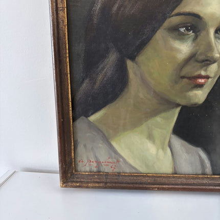 Handcrafted Oil Painting Portrait "Serene Woman" Traditional French Artwork Holland Art Shop