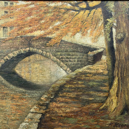 Expressive Landscape Oil Painting "Stone Bridge" Detailed Art Holland Art Shop