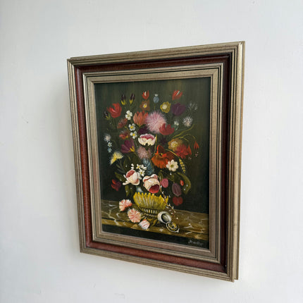 Timeless Flowery Still Life Oil Painting "Flower Bouquet" Rustic Art Holland Art Shop