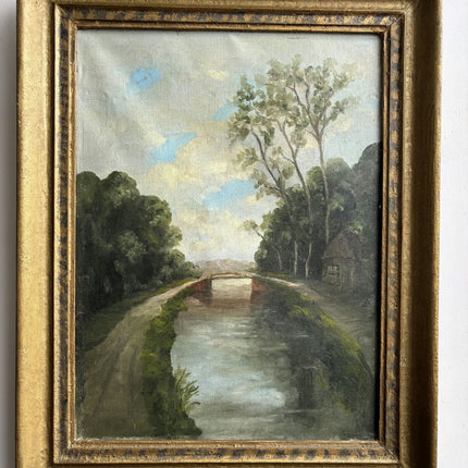 Authentic Landscape Oil Painting "Canal Bridge" Classic Artwork Holland Art Shop