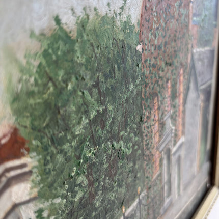 Original Cityscape Oil Painting "Church Steeple" Authentic Art Holland Art Shop