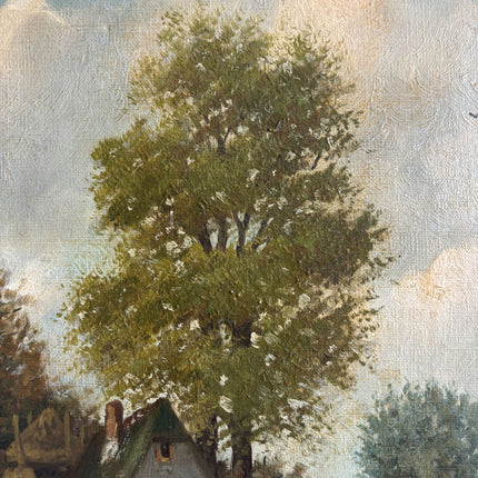 Antique Landscape Oil Painting "Tall Tree" Timeless Small Artwork Holland Art Shop