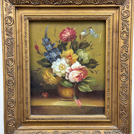 Timeless Floral Still Life Oil Painting "Flower Vase" Detailed Small Artwork Holland Art Shop