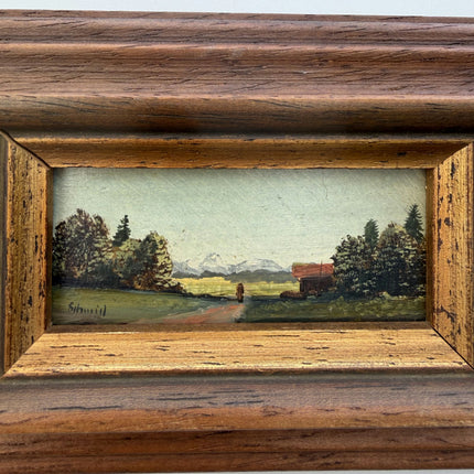 Elegant Landscape Oil Painting "Wooden Frame" Expressive Small Art Holland Art Shop