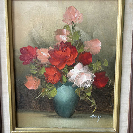 Vintage Floral Still Life Oil Painting "Vase Bouquet" Traditional Small Artwork Holland Art Shop