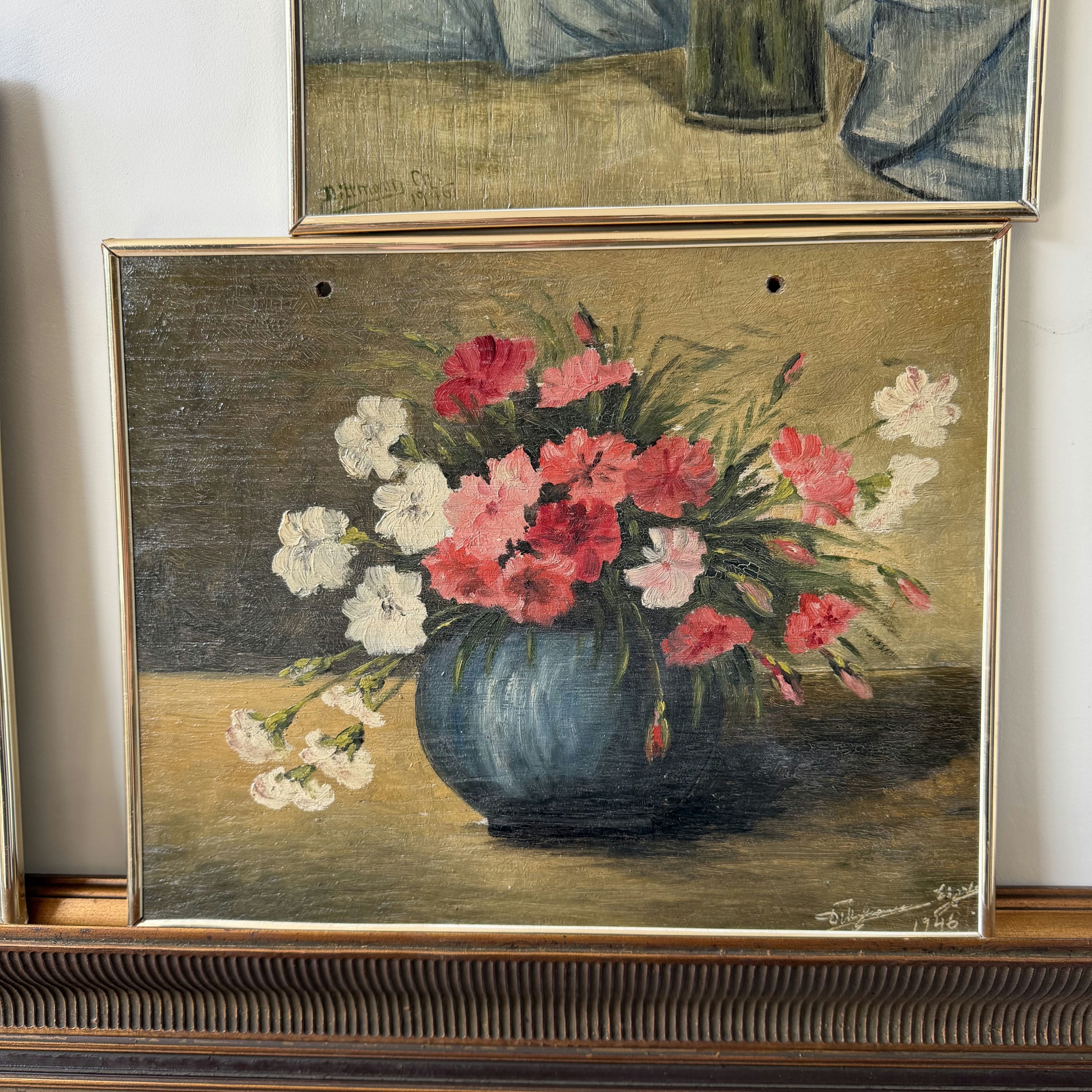 Detailed Flowery Still Life Oil Painting 