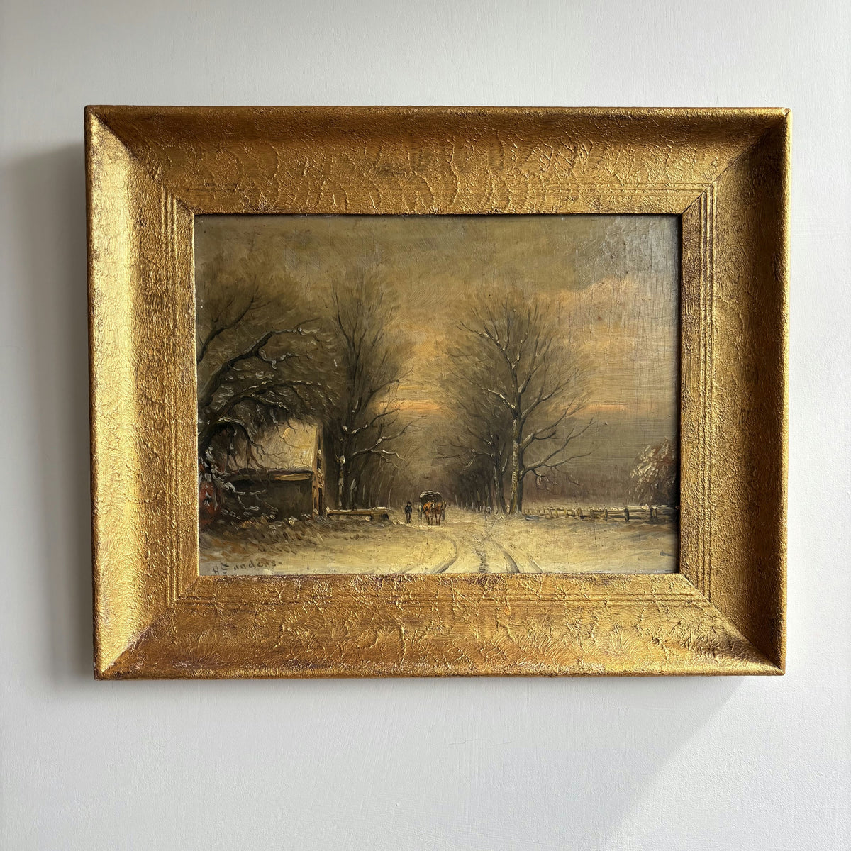 Authentic Winter Landscape Oil Painting 