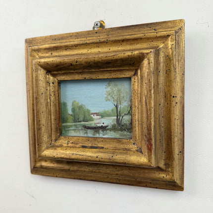 Vintage Landscape Oil Painting "Gilded Frame" Traditional Small Artwork Holland Art Shop