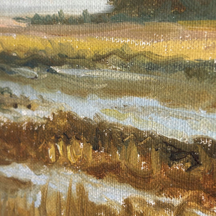 Authentic Landscape Oil Painting "Golden Waves" Classic French Art Holland Art Shop