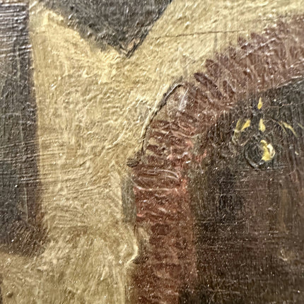 19th Century Antique Interior Oil Painting "Wooden Chair" Small Artwork Holland Art Shop