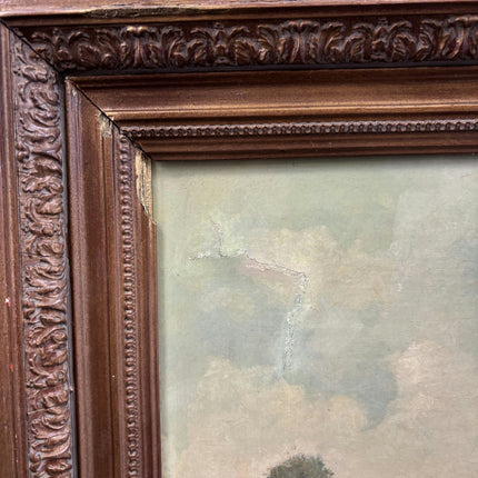 19th Century Antique Landscape Oil Painting "Tall Trees" Large Artwork Holland Art Shop