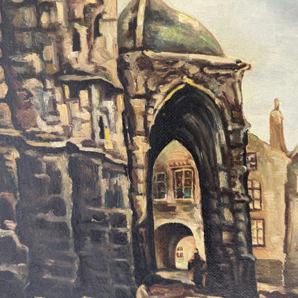Original Cityscape Oil Painting "Stone Gateway" Classic Art Holland Art Shop