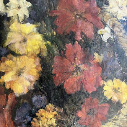 Timeless Floral Still Life Oil Painting "Woven Basket" German Artwork Holland Art Shop