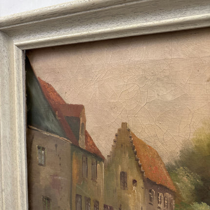 Rustic Cityscape Oil Painting "Stone Bridge" Traditional Art Holland Art Shop