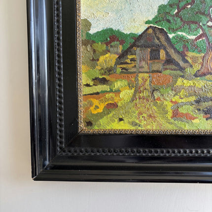 Original Farm Oil Painting "Thatched Cottage" Traditional Art Holland Art Shop