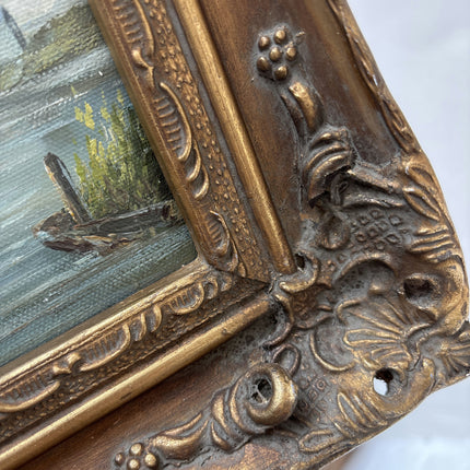 Elegant Winter Landscape Oil Painting "Gilded Frame" Expressive Dutch  Art Holland Art Shop