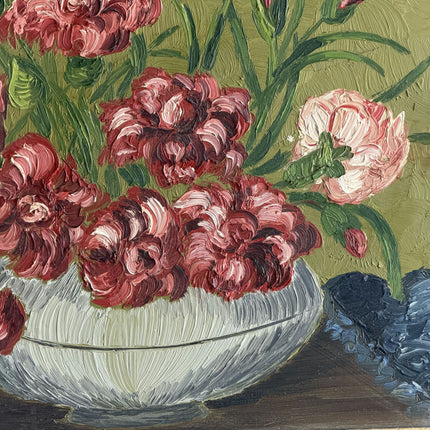 Rustic Floral Still Life Oil Painting "Pink Bouquet" Original Art Holland Art Shop