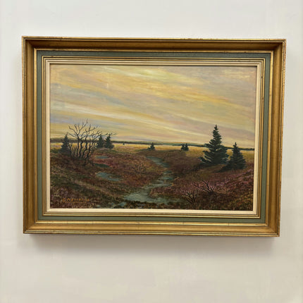 Vintage Landscape Oil Painting "Marsh Pines" Authentic Large Art Holland Art Shop