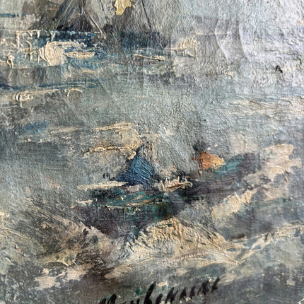 Elegant Seascape Oil Painting "Sailing Boat" Handcrafted Large Art Holland Art Shop