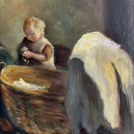 Elegant Figurative Oil Painting "Nursing Mother" Original Dutch Art Holland Art Shop