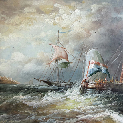 Original Seascape Oil Painting "Sailing Ship" Traditional Artwork Holland Art Shop