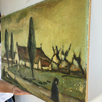 Refined Farm Oil Painting "Country House" Traditional Large Artwork Holland Art Shop