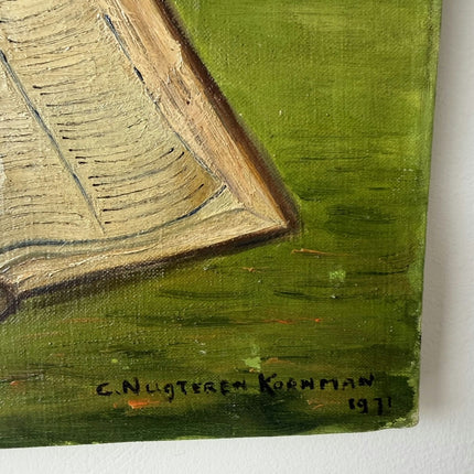Classic Still Life Oil Painting "Open Book" Original Artwork Holland Art Shop
