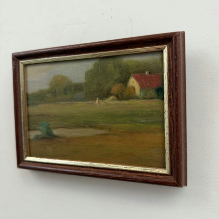 Timeless Landscape Oil Painting "Country Cottage" Authentic Small Artwork Holland Art Shop