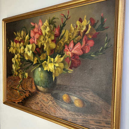 Rustic Floral Still Life Oil Painting "Flower Vase" Refined Large Artwork Holland Art Shop