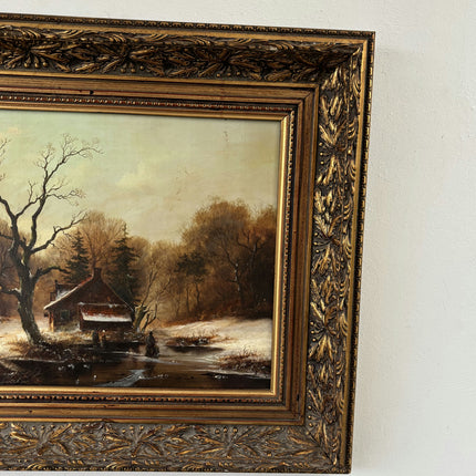 Expressive Oil Painting Winter Landscape "Winter Walkers" Intriguing Medium Art