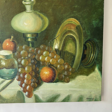 Traditional Still Life Oil Painting "Grape Bunch" Rustic Art Holland Art Shop