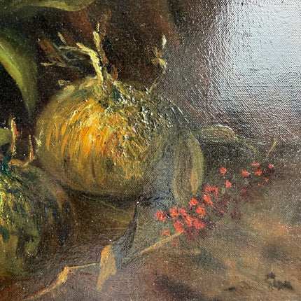 Elegant Still Life Oil Painting "Red Berries" Authentic Small Artwork Holland Art Shop