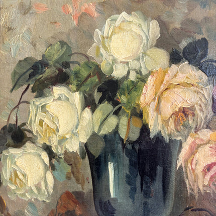 Detailed Floral Still Life Oil Painting "Vase Roses" Timeless Art Holland Art Shop