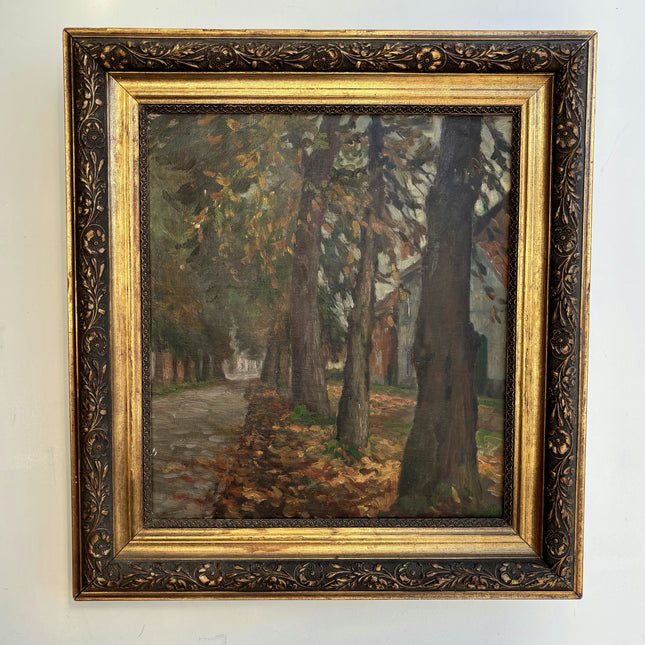 Traditional Landscape Oil Painting "Tree Avenue" Vintage Art Holland Art Shop