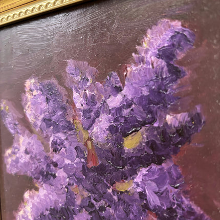 Original Floral Still Life Oil Painting "Purple Bouquet" Detailed Small Artwork Holland Art Shop