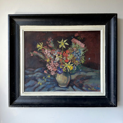 Figurative Oil Painting Flowery Still Life "Flower Bouquet" Leuven Artwork Holland Art Shop