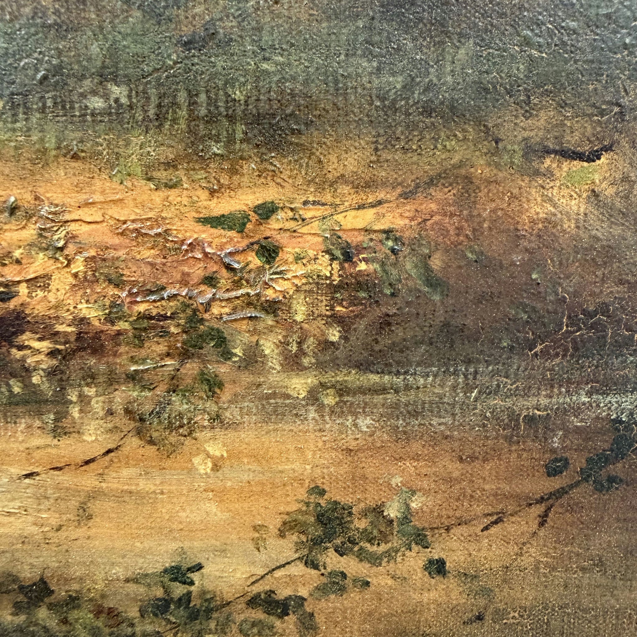 19th Century Antique Landscape Oil Painting 