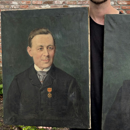1910 Antique Portrait Oil Painting "Young Man" Artwork Holland Art Shop